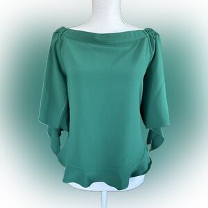 Olivia Grey Emerald Green blouse